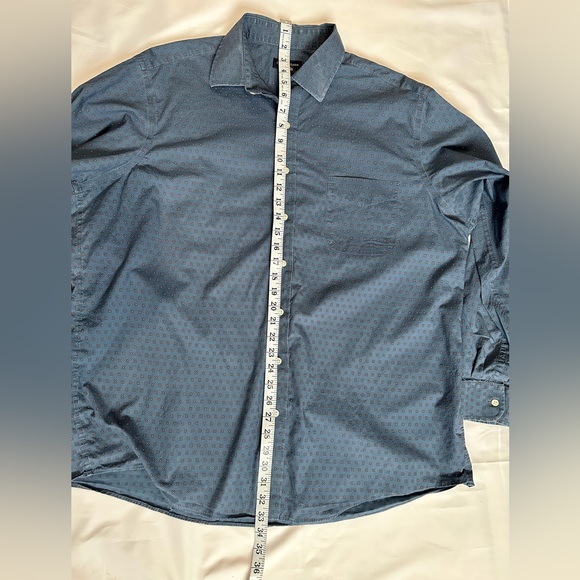 Club Room Mens Blue Patterned Regular Fit Long Sleeve Button Up FLAWED Size XL - Picture 10 of 11